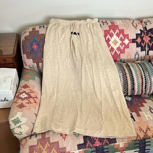 Fear of god essentials medium maxi skirt gold Heathered oatmeal sweat material